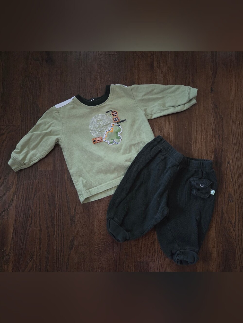 Carterd Boys 9m Green Dino Outfit